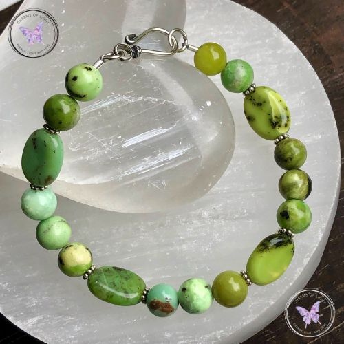 Chrysoprase Bracelet with Hook Clasp